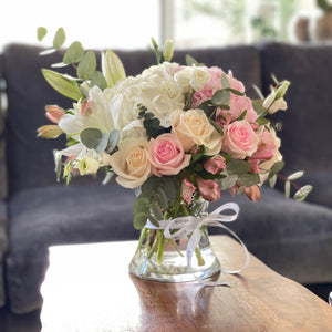 pastel flowers vase
